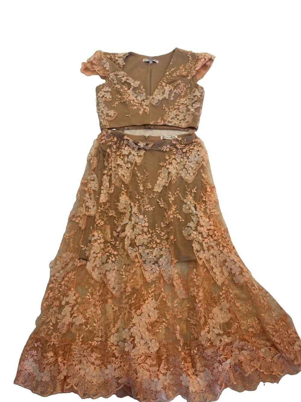 Dress the Population Size M Juliana 2 piece Embroidered Lace Top & Skirt